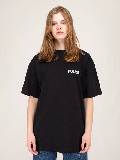 Shop Vetements Single Jersey Polizei T-shirt Black