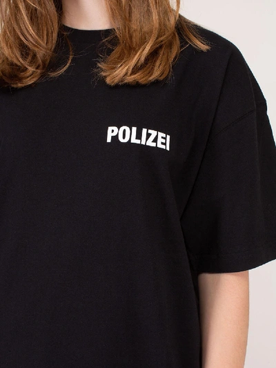 Shop Vetements Single Jersey Polizei T-shirt Black