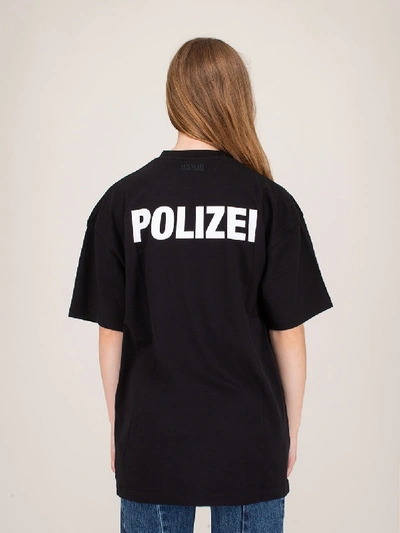 Shop Vetements Single Jersey Polizei T-shirt Black