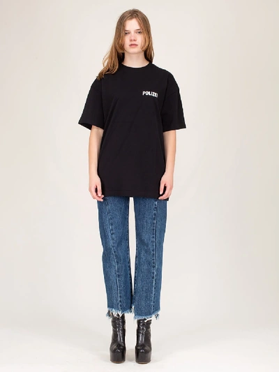 Shop Vetements Single Jersey Polizei T-shirt Black