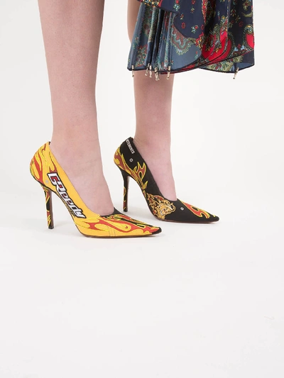 Shop Vetements Embroidered Race Pumps In Black