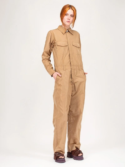 Shop Ganni Jumpsuit Recycled In Brown