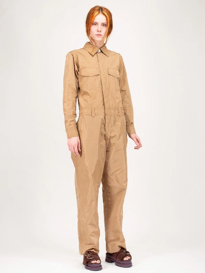 Shop Ganni Jumpsuit Recycled In Brown