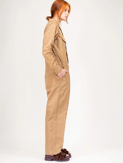 Shop Ganni Jumpsuit Recycled In Brown