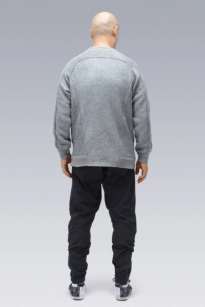 Shop Acronym Cashllama Silk Mesh Crewneck Sweatshirt In Grey
