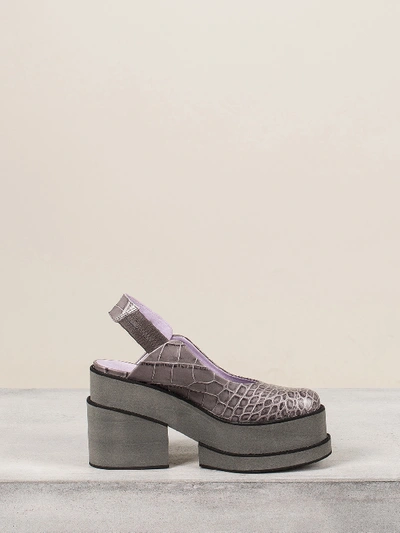 Shop Ganni Wedge Phantom Heel In Grey