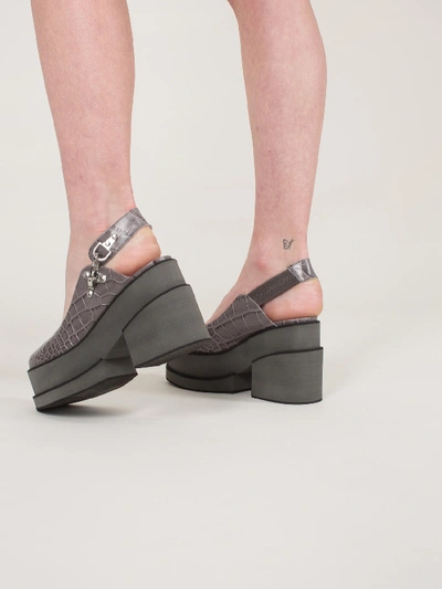 Shop Ganni Wedge Phantom Heel In Grey