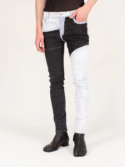 Rick Owens Drkshdw Detroit Cut Collage Stretch Cotton-blend Jeans In Black  | ModeSens