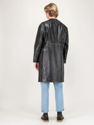 Shop Raf Simons Elongated Perfecto Coat In Beige