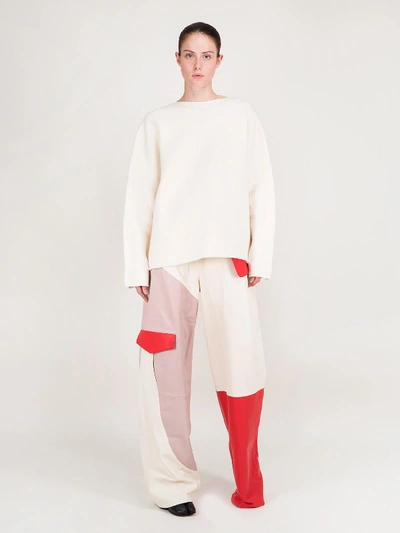 Shop Jacquemus Le Pantalon De Nimes Red Pink White In Mixed