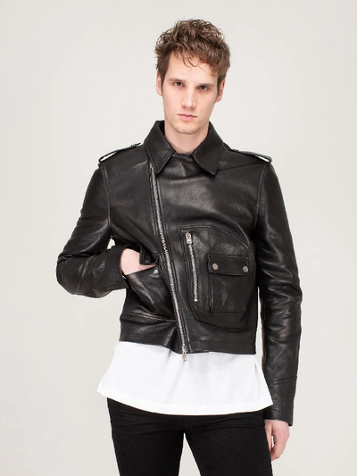 Shop Amiri Pocket Leather Jacket In Black