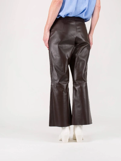 Shop By Malene Birger Vercano Leather Pant In Brown