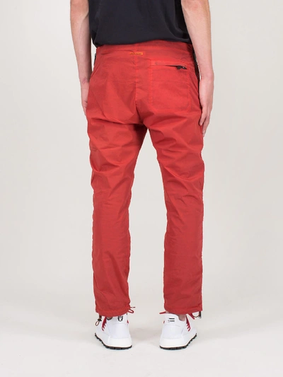 Shop Heron Preston Side Zip Pants Washed Red