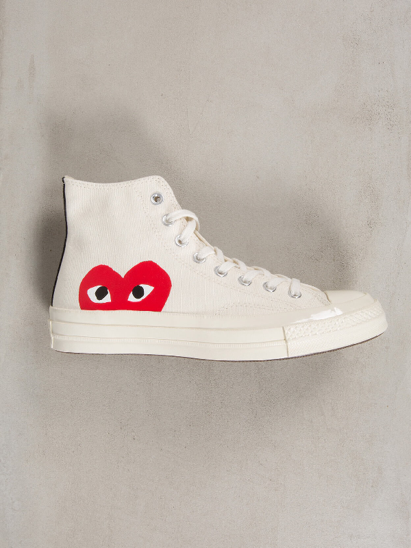 white high top converse with heart