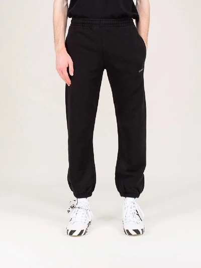 Shop Off-white Stencil Shorten Slim Sweatpants In Black