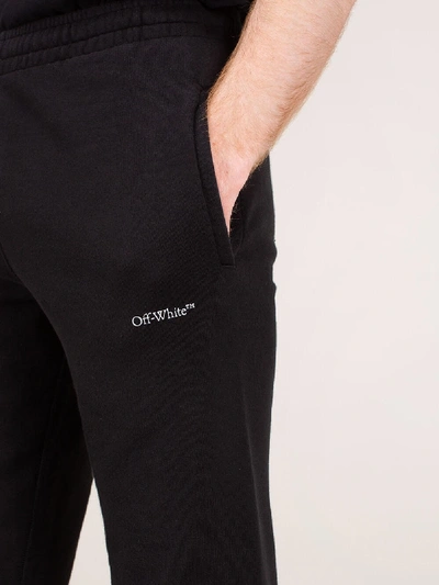 Shop Off-white Stencil Shorten Slim Sweatpants In Black