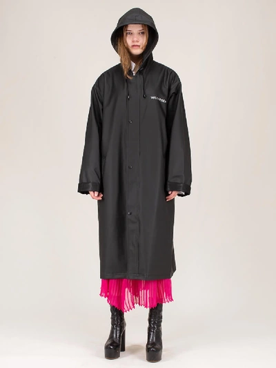 Shop Vetements Rubber Logo Raincoat In Black