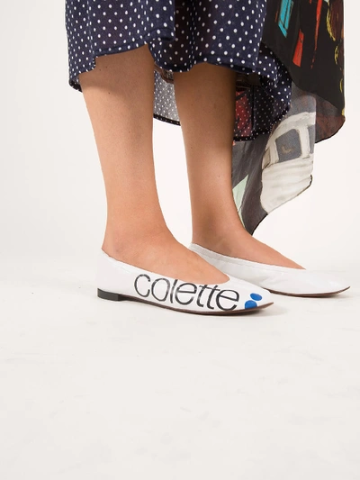 Shop Vetements Colette Ballerinas In White