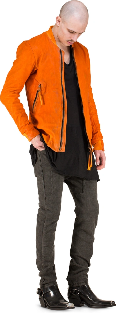 Shop Boris Bidjan Saberi Horseskin Jacket Orange In Yellow & Orange