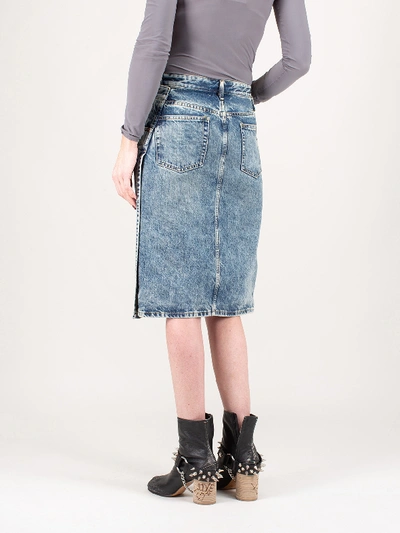 Shop Maison Margiela Denim Skirt In Blue