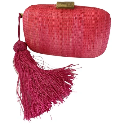 Pre-owned Serpui Marie Pink Wicker Handbag