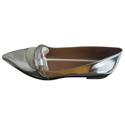 Pre-owned Marc Jacobs Leather Ballet Flats In Silver