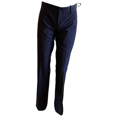 Pre-owned Roberto Cavalli Straight Pants In Blue