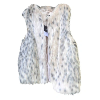 Pre-owned Topshop Faux Fur Cardi Coat In White