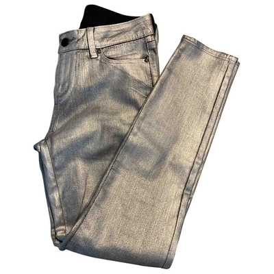 Pre-owned Paige Jeans Silver Cotton - Elasthane Jeans