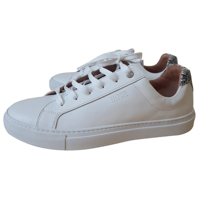 Pre-owned Hugo Boss White Leather Trainers