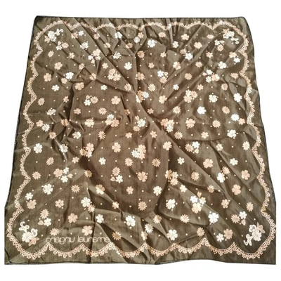 Pre-owned Emanuel Ungaro Silk Handkerchief In Brown