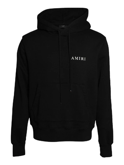 Shop Amiri Black Logo Detail Hoodie