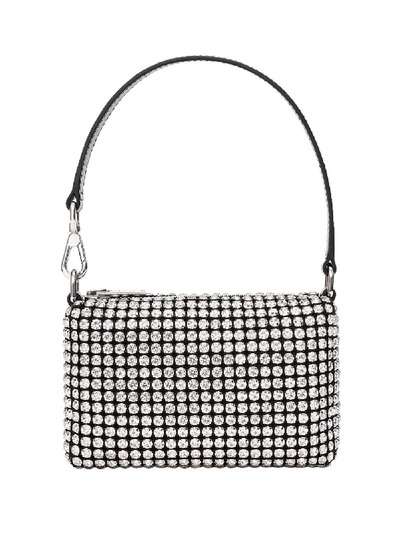 Shop Alexander Wang White Crystal Rhinestone Wangloc Mini Pouch