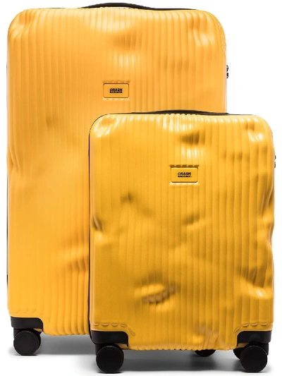 Shop Crash Baggage Cabin Suitcase Set In Yellow