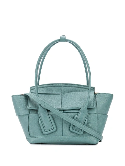 Shop Bottega Veneta Mini Arco Tote Bag In Blue