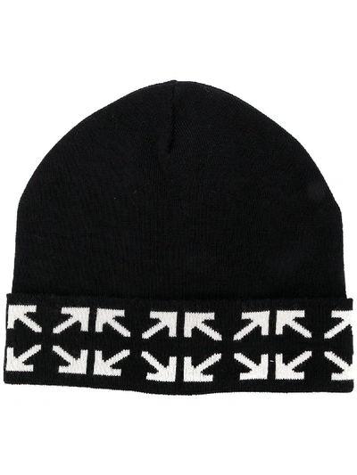 Shop Off-white Arrows Beanie Hat In Black