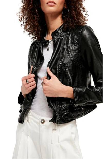 Shop Free People Heartbreaker Faux Leather Moto Jacket In Black