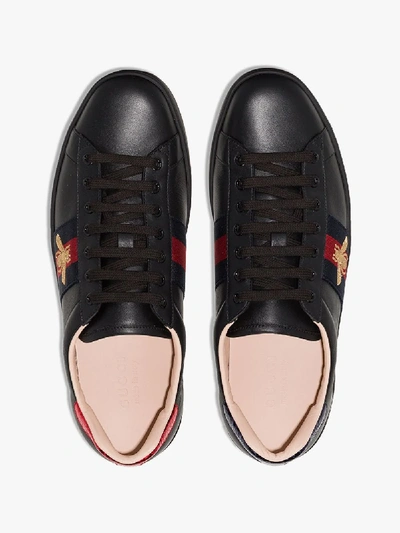 Shop Gucci Ace Embroidered Low-top Sneaker In Black