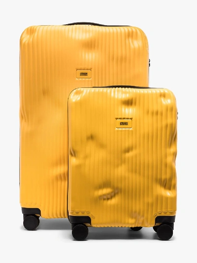 Shop Crash Baggage Yellow Stripe Cabin Suitcase Set