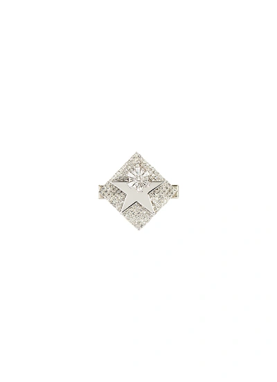 Shop Venna Square Crystal Pavé Star Deco Hair Clip In Metallic