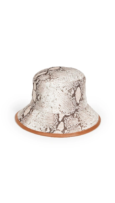 Shop Zimmermann Reversible Linen Bucket Hat In Snake/tan