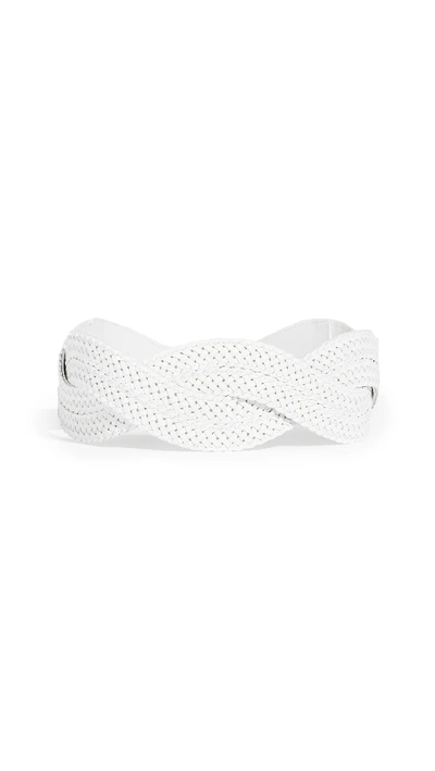 Shop Zimmermann Wide Waist Wave Belt In White