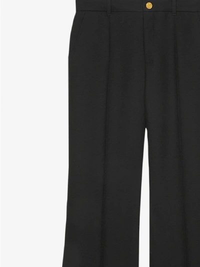 Shop Gucci Wide Leg Trousers In Black