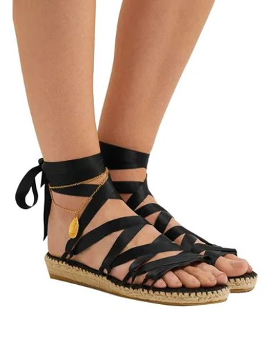 Shop Alighieri Woman Sandals Black Size 6 Textile Fibers