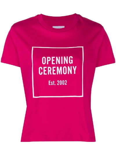Shop Opening Ceremony Box Logo Slim-fit T-shirt In Pink