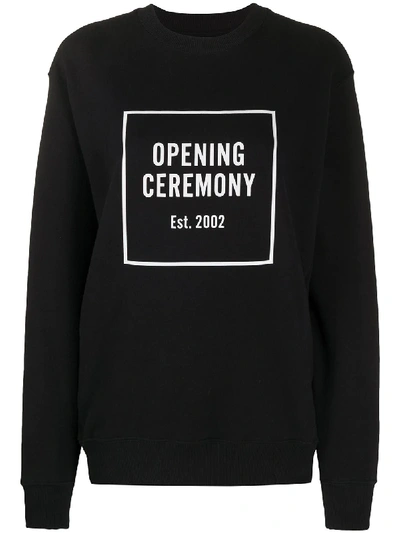 Shop Opening Ceremony Box Logo Slim-fit Sweatshirt In Black