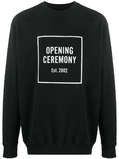 Shop Opening Ceremony Box Logo Long-sleeved Sweatshirt In Black