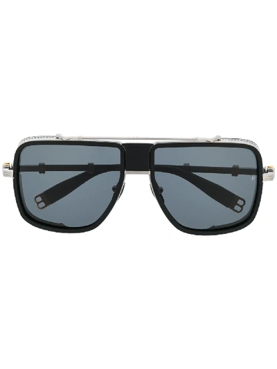 Balmain X Akoni Side Shield Sunglasses In Silver