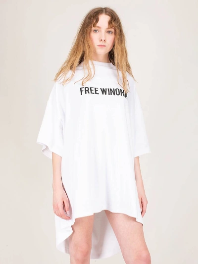 Shop Off-white Draped Mini Tee Dress White Black