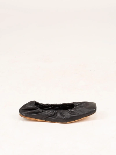 Shop Ganni Foldable Ballerina Black